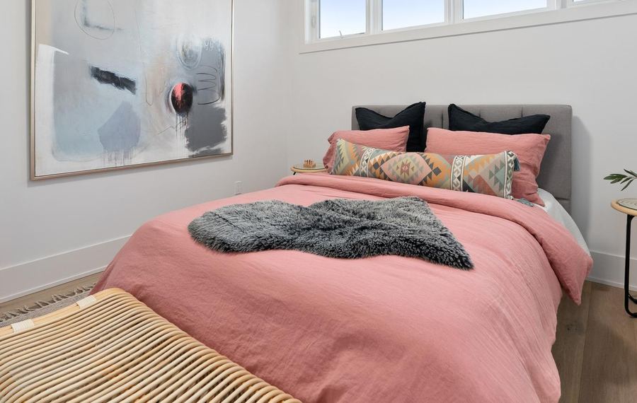 Bedroom with artwork